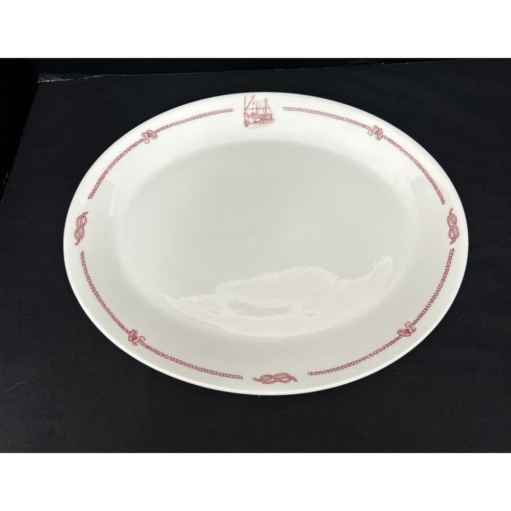 Steelite International England Platter Ships Nautical Rope Knots Red White
